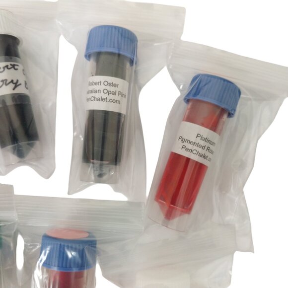 Bundle of 9 Fountain Pen Ink Samples Variety Pack Pink and Yellow Inks - Picture 3 of 7